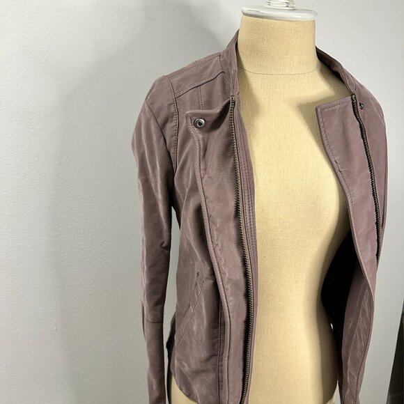 Free People Mauve Faux Leather Jacket - Picture 3 of 4